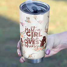 Load image into Gallery viewer, 1PC Just a girl who loves fishing Stainless Steel Fishing Tumbler Cup, customize name fish tumbler - NQS3145