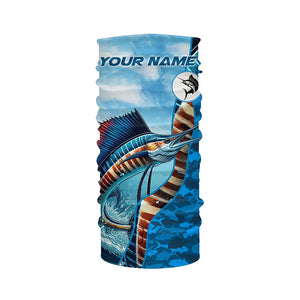 Sailfish saltwater fishing Custom sea blue camo UV Protection Fishing shirts, sailfish fishing Jerseys NQS5630