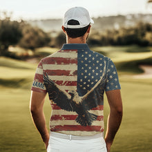 Load image into Gallery viewer, Personalized Vintage Eagle American flag Golf Polo Shirts For Men Custom Patriotic Mens Golf shirts NQS9632