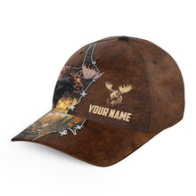 Load image into Gallery viewer, Moose Hunting Camouflage Custom Name 3D Hat - Outdoor Cap Hunting Gifts for Moose Hunter NQS3564