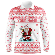 Load image into Gallery viewer, Funny ugly Christmas Mens golf polo shirt Santa Golfer, christmas polo shirts NQS6793