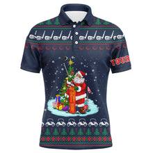 Load image into Gallery viewer, Funny ugly Christmas Mens golf polo shirt custom Santa golf mens Xmas golf shirts NQS6799