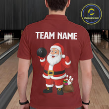 Load image into Gallery viewer, Retro Red argyle pattern Christmas Santa Bowling shirts For Men custom bowling team jerseys Outfits NQS10994
