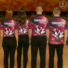 Load image into Gallery viewer, Red Storm Lightning Thunder Bowling Polo, Quarter Zip Shirt For Men Custom Bowling Team Jersey NQS11718