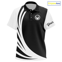 Load image into Gallery viewer, Kid golf polo shirts custom name black and white golf shirt, team golf shirts for Kid NQS9844