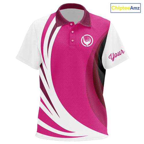 Kid golf polo shirts custom name pink and white golf shirt, team golf shirts for Kid NQS9846