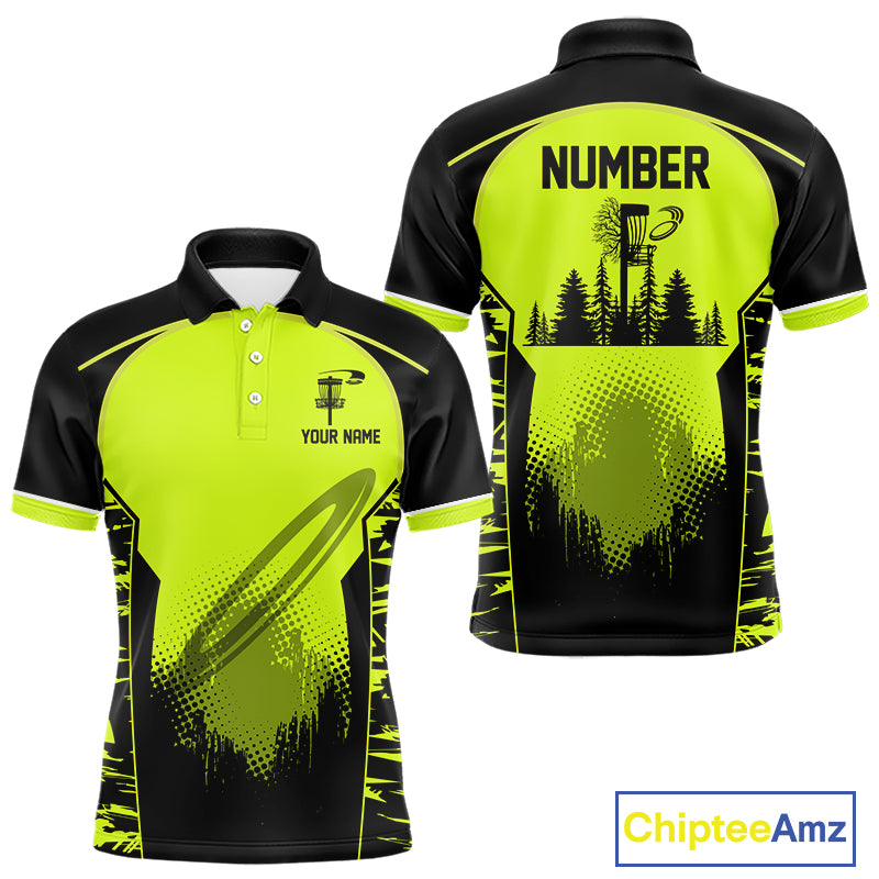 Black and Green camo Disc Golf Shirts custom name and number team disc golf outfits NQS11201
