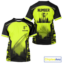 Load image into Gallery viewer, Black and Green camo Disc Golf Shirts custom name and number team disc golf outfits NQS11201