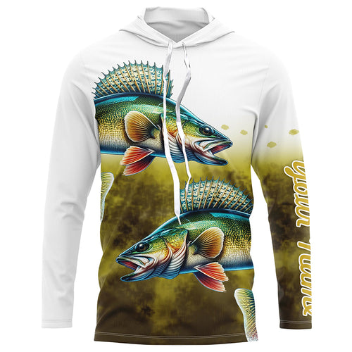 Walleye Fishing Yellow scales Customize Name 3D All Over Printed Shirts, Personalized Fishing Gifts NQS264