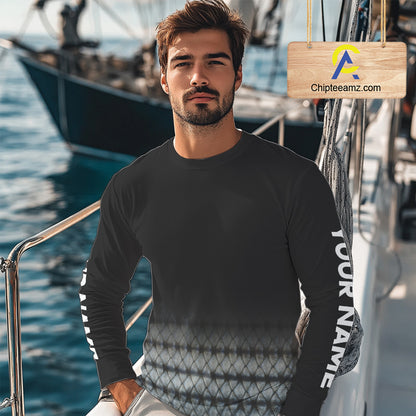 Striped Bass scales fishing Custom black long sleeve Fishing Shirt, Striper Fishing jerseys NQS10083
