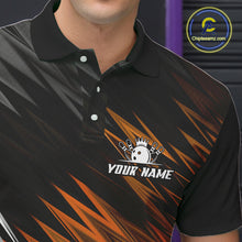 Load image into Gallery viewer, Orange and Black Bowling Shirts For Men Custom Name and Team name  Bowling Jerseys Bowlers Outfit NQS11002