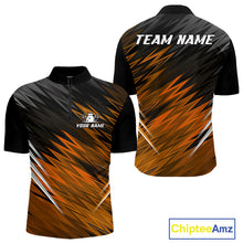 Load image into Gallery viewer, Orange and Black Bowling Shirts For Men Custom Name and Team name  Bowling Jerseys Bowlers Outfit NQS11002