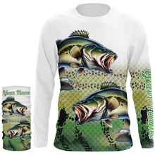 Load image into Gallery viewer, Largemouth Bass Fishing Customize Green scales UV Protection Long sleeve Fishing Shirts, bass jerseys NQS266