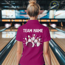 Load image into Gallery viewer, Retro Pink argyle pattern Bowling shirts For Women custom bowling team jerseys Bowler Outfits NQS10403