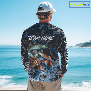 Texas Slam Fishing Camo Long Sleeve Fishing Shirts, Personalized Inshore Slam Fishing Team Jersey NQS10845