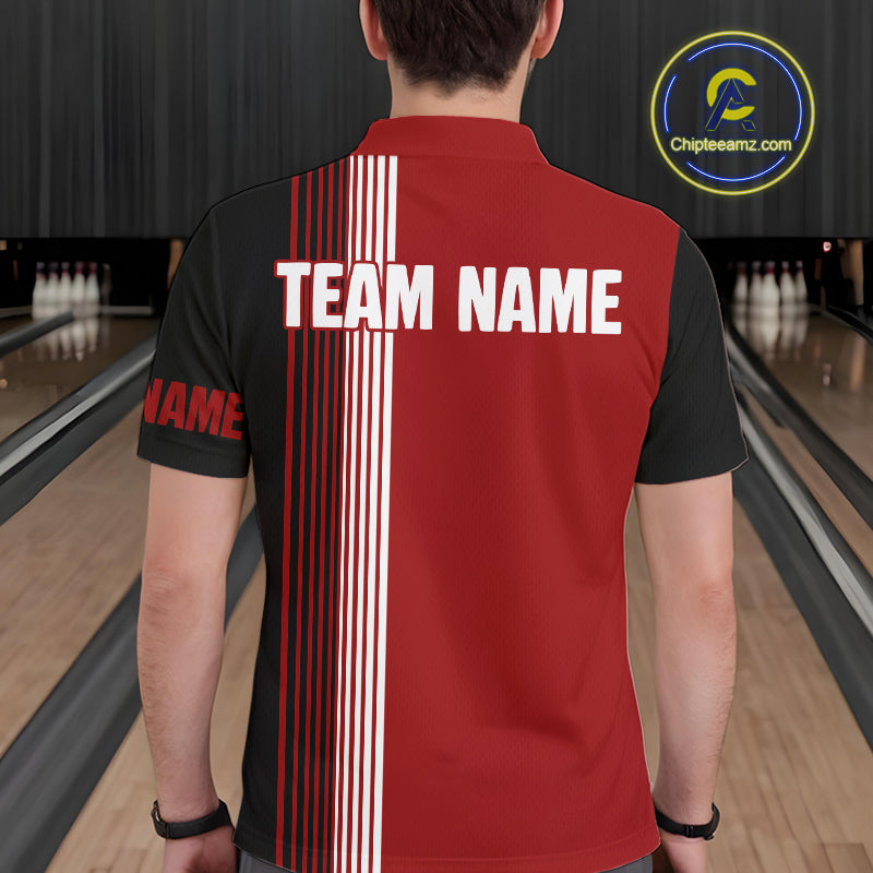Retro Black and Red Christmas Santa Bowling shirts For Men custom bowling team jerseys Bowler Outfits NQS11011