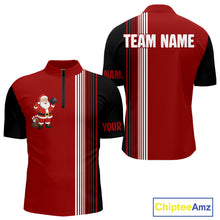 Load image into Gallery viewer, Retro Black and Red Christmas Santa Bowling shirts For Men custom bowling team jerseys Bowler Outfits NQS11011