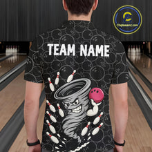 Load image into Gallery viewer, Funny storm tornado Black Camo Bowling Polo, 1/4 Zip Shirts For men Custom Bowling Team Jerseys NQS11224