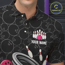 Load image into Gallery viewer, Funny storm tornado Black Camo Bowling Polo, 1/4 Zip Shirts For men Custom Bowling Team Jerseys NQS11224