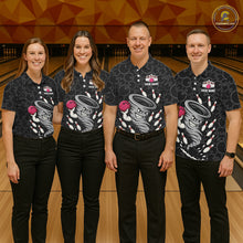 Load image into Gallery viewer, Funny storm tornado Black Camo Bowling Polo, 1/4 Zip Shirts For men Custom Bowling Team Jerseys NQS11224