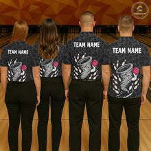 Load image into Gallery viewer, Funny storm tornado Black Camo Bowling Polo, 1/4 Zip Shirts For men Custom Bowling Team Jerseys NQS11224
