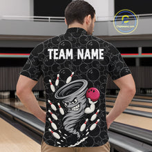 Load image into Gallery viewer, Funny storm tornado Black Camo Bowling Polo, 1/4 Zip Shirts For men Custom Bowling Team Jerseys NQS11224
