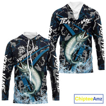 Load image into Gallery viewer, Custom Chinook Salmon Fishing Camo Long Sleeve Fishing Shirts, Personalized Salmon Fishing Team Jersey NQS9939