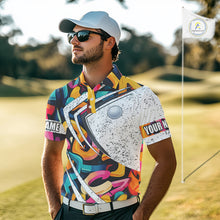 Load image into Gallery viewer, Mens golf polo shirts colorful pattern custom team golf shirts, golf tops for men NQS10088