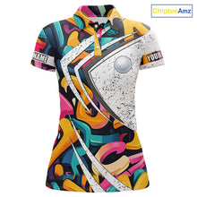 Load image into Gallery viewer, Women golf polo shirts colorful pattern custom team golf shirts, golf tops for ladies NQS10088