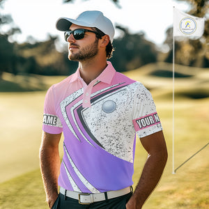 Mens golf polo shirts purple gradient pattern custom team golf shirts, golf tops for men NQS10089