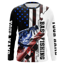 Load image into Gallery viewer, Personalized Largemouth Bass Fishing jerseys American flag Bass Long Sleeve Fishing tournament shirts NQS3723