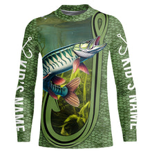 Load image into Gallery viewer, Musky ( Muskie) fishing scale UV protection Customize name long sleeves personalized gift for fisherman NQS821