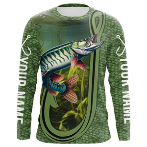 Musky ( Muskie) fishing scale UV protection Customize name long sleeves personalized gift for fisherman NQS821