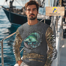 Load image into Gallery viewer, Crappie fishing camo metal grunge pattern Custom Crappie fishing shirts tournament fishing jerseys NQS11032