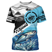 Load image into Gallery viewer, Tuna Fishing blue saltwater custom UV protection fishing apparel, Tuna tournament fishing jerseys NQS1421