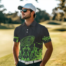 Load image into Gallery viewer, Black and Green Camo Golf polo shirts for Men custom team golf outfit men, personalized golf gifts NQS9664
