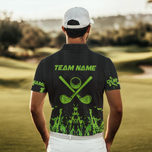 Load image into Gallery viewer, Black and Green Camo Golf polo shirts for Men custom team golf outfit men, personalized golf gifts NQS9664