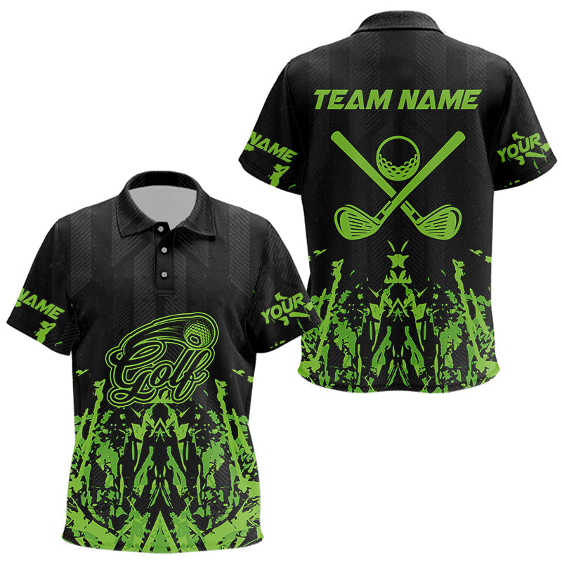 Black and Green Camo Kid Golf polo shirt custom team golf outfit for Kid, personalized golf gift NQS9664