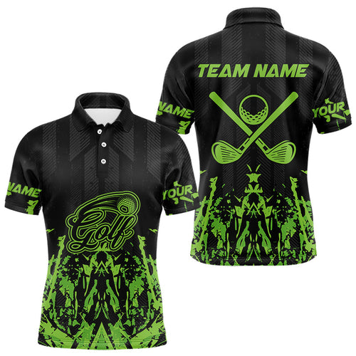 Black and Green Camo Golf polo shirts for Men custom team golf outfit men, personalized golf gifts NQS9664