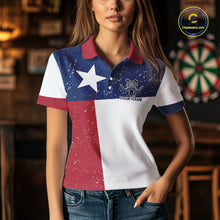 Load image into Gallery viewer, Grunge Texas Flag Women Darts Shirts Custom patriotic Texas Team Darts Jersey, Darts Clothes NQS11241