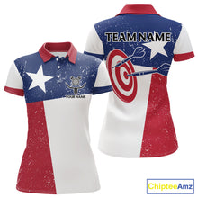 Load image into Gallery viewer, Grunge Texas Flag Women Darts Shirts Custom patriotic Texas Team Darts Jersey, Darts Clothes NQS11241
