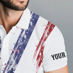 American flag patriotic Mens golf polo shirts custom swing swear look for ball repeat mens golf top NQS9359