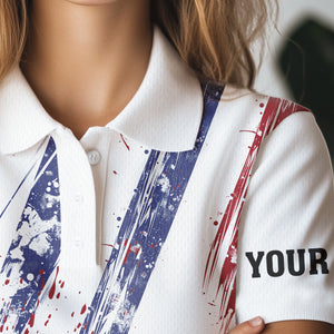 American flag patriotic Women golf polo shirt custom swing swear look for ball repeat ladies golf tops NQS9359