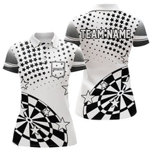 Load image into Gallery viewer, Personalized Black and White Stars Darts Shirt For Women Custom Dart Team Jerseys NQS9511