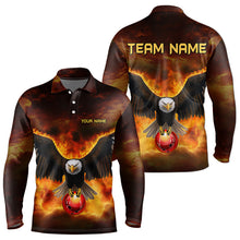 Load image into Gallery viewer, Personalized Flame Eagle Custom Bowling Team Shirts For Mens, Fire Eagle Bowling League Jersey NQS9512
