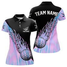 Load image into Gallery viewer, Hologram Flame Golf ball Polo Shirts For Women Custom Golf Team Shirts Golfer Outfit NQS9674
