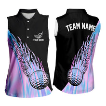 Load image into Gallery viewer, Hologram Flame Golf ball Sleeveless Polo Shirts For Women Custom Golf Team Shirts Golfer Outfit NQS9674