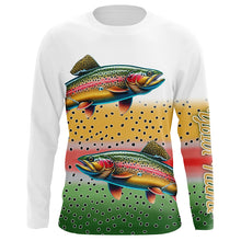 Load image into Gallery viewer, Rainbow Trout Fishing Custom UV Protection long sleeve Fishing Shirts, Personalized Fishing Gift NQS276