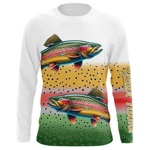 Rainbow Trout Fishing Custom UV Protection long sleeve Fishing Shirts, Personalized Fishing Gift NQS276