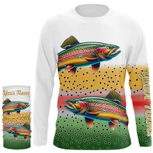 Load image into Gallery viewer, Rainbow Trout Fishing Custom UV Protection long sleeve Fishing Shirts, Personalized Fishing Gift NQS276